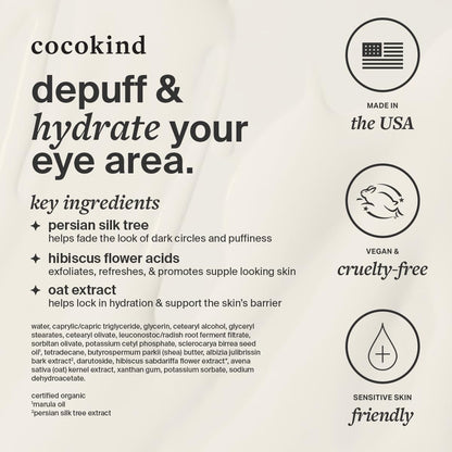 Cocokind Revitalizing Eye Cream – Hydrating & Depuffing Eye Cream with Cooling Metal Applicator for Fine Lines & Wrinkles (0.5 fl oz, 3 Pack)
