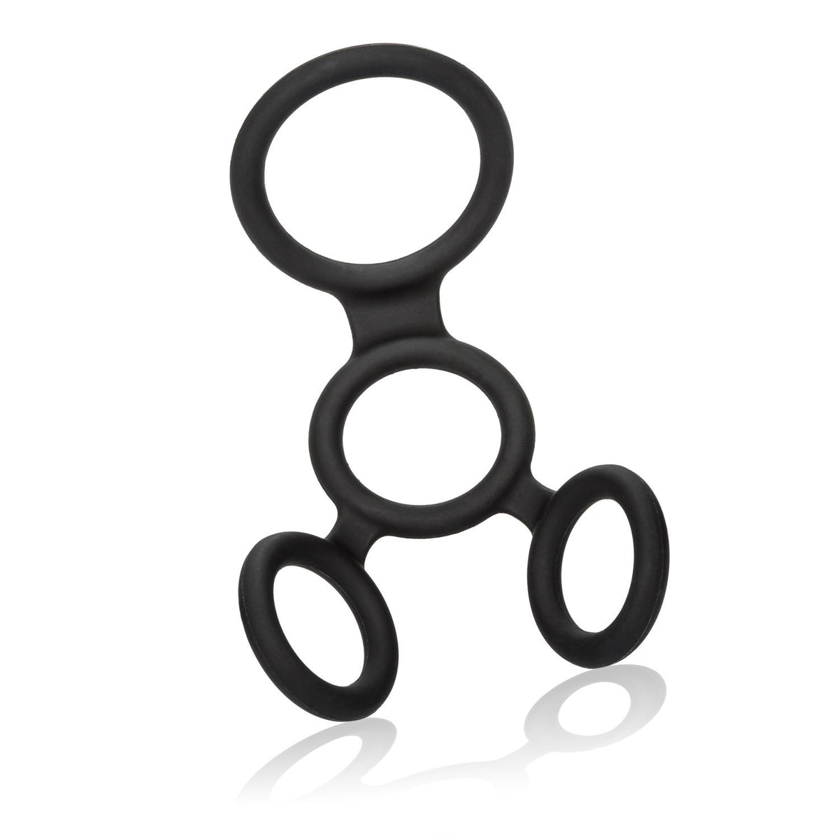 CalExotics Full Spreader Silicone 4-Ring Design Erection Enhancer, (12757_Black)