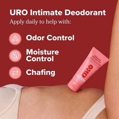 URO Intimate Deodorant - Aluminum Free, Odor & Chafing Control - 3 Oz