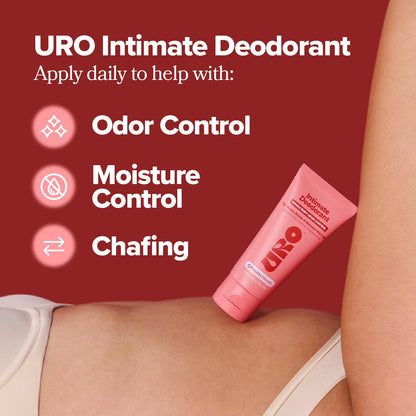 URO Intimate Deodorant - Aluminum Free, Odor & Chafing Control - 3 Oz