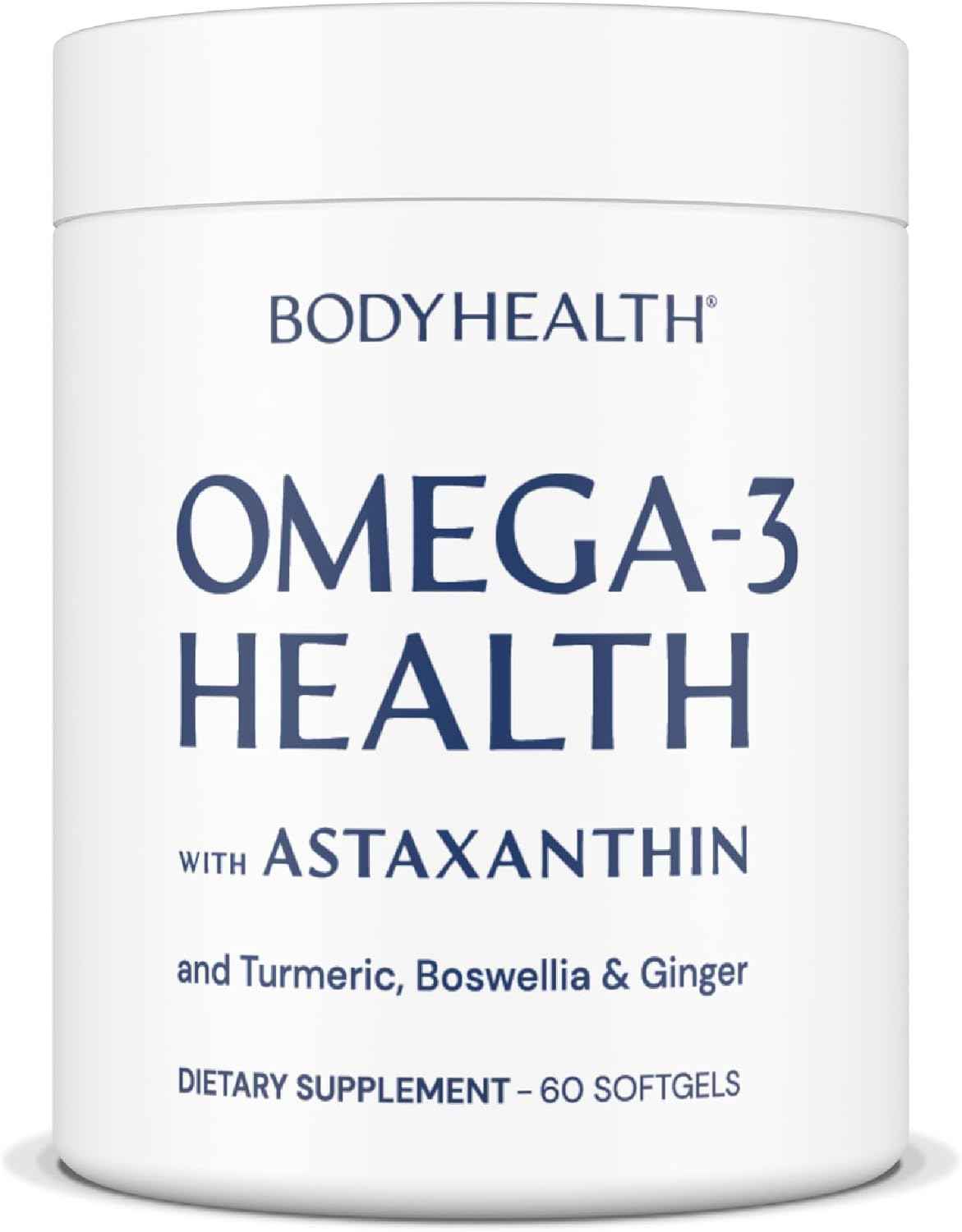BodyHealth Omega 3 Health, Fish Oil Supplement for Women and Men, Heart and Brain Health, Fish Oil Pills, Fatty Acid Supplements, Omega 3 Vitamins - 60 Soft Gels