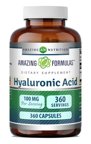 Amazing Formulas Hyaluronic Acid 100 Mg Supplement - Capsules - Non-GMO - Gluten-Free - Made in USA (1 Pack, 360 Count)