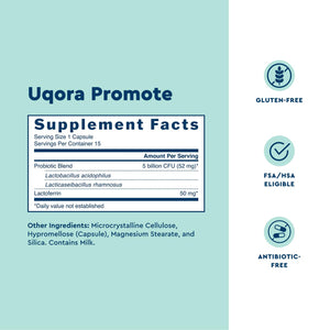 Uqora Promote - Support Vaginal Health* - Probiotic for Women with Lactoferrin, Lactobacillus Acidophilus & Lacticaseibacillus Rhamnosus - Vaginal Probiotics - Gluten-Free - 15 Capsules UqoraBuy Supplements Australia