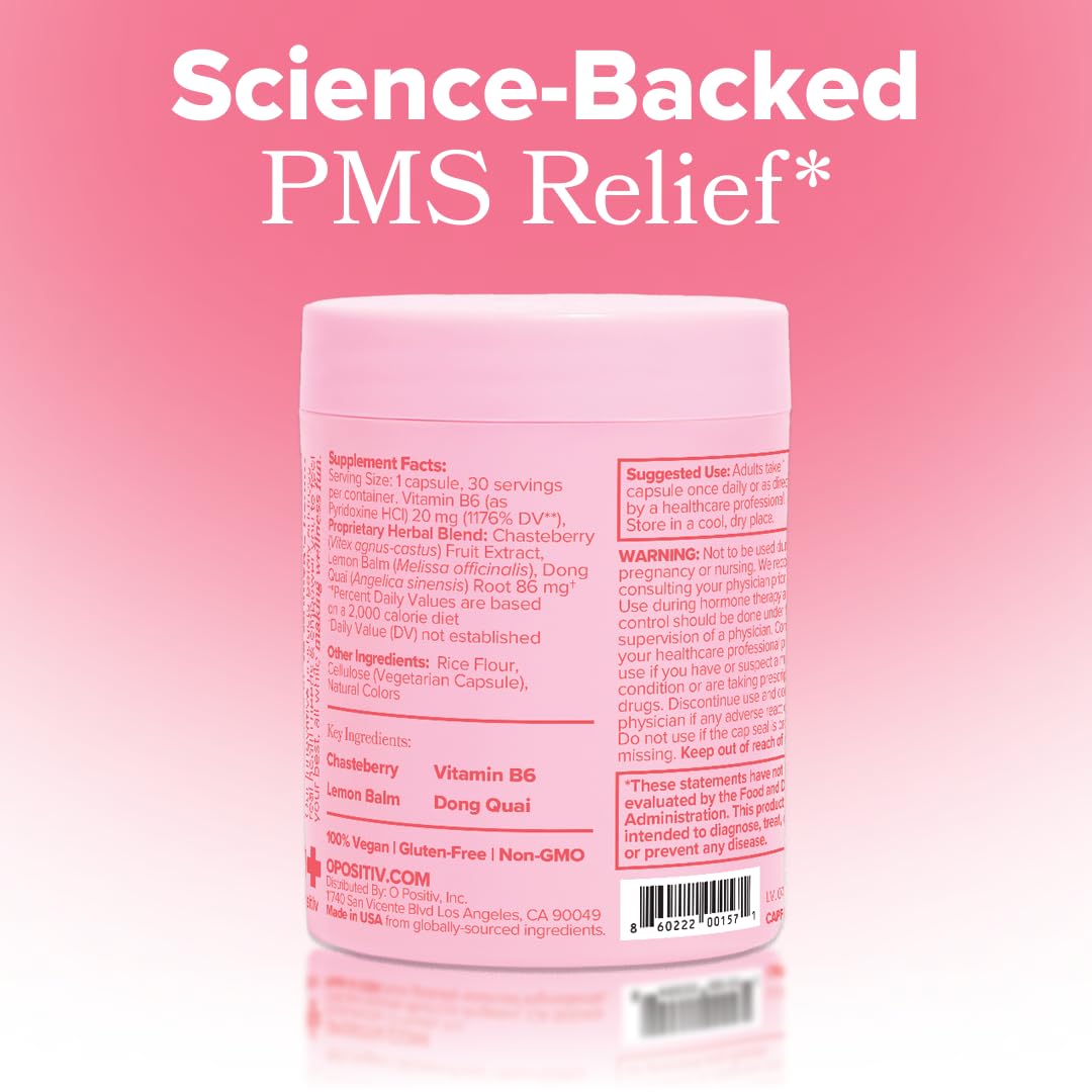 FLO PMS for Hormonal Breakouts, Bloating, Cramps, & Mood - 30-Day Supply