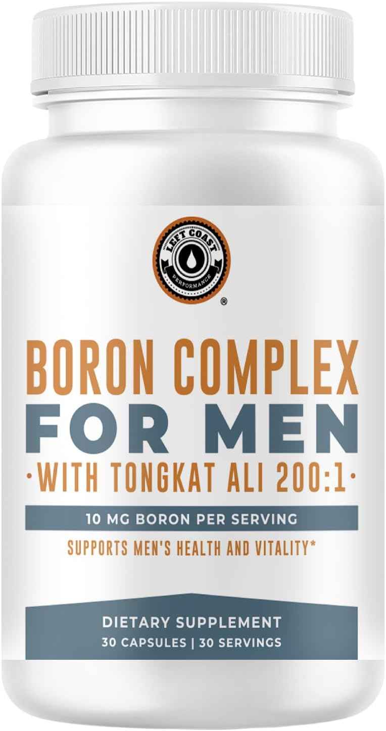 Left Coast Performance Boron Supplement for Men & Beef Organ Supplement - Testosterone Boosting Bundle for Men's Gut Health Energy Hormone Balance and Immune Support