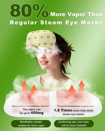 30 Packs Chamomile Steam Eye Masks - Self-Heating Warm Compress for Dry Eyes