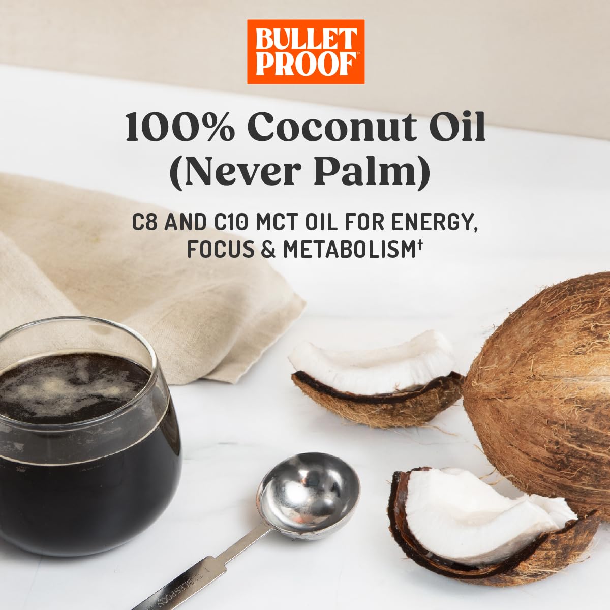 Bulletproof C8 & C10 MCT Oil, 100% Pure Coconut Oil, Unflavored, 16 oz