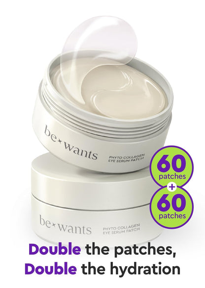 Bewants Under Eye Patches – Korean Eye Masks with Vegan Collagen & Bamboo Water for Dark Circles (120 Pcs)