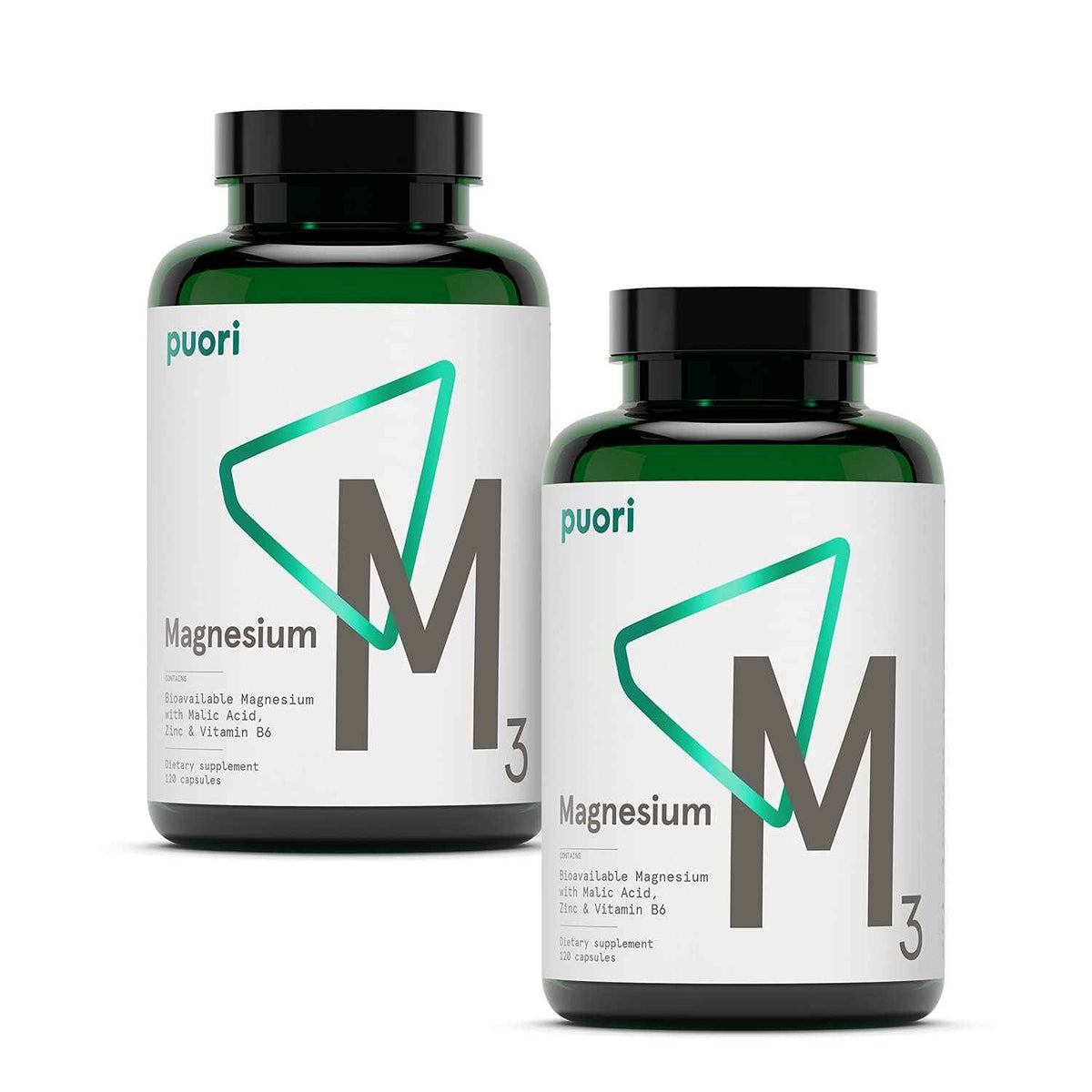 Puori Magnesium Complex Supplement - High Absorption Magnesium Taurinate & Gluconate, Zinc, Vitamin B6 & Malic Acid for Sleep Support, Immune & Bone Health & Muscle Recovery - 120 Vegan Capsules