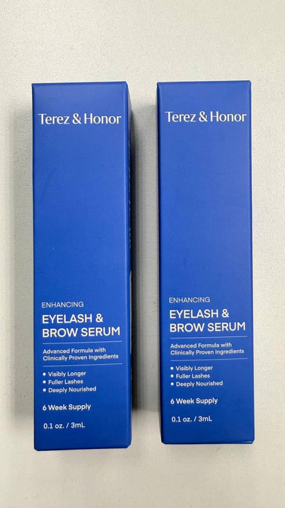 Terez & Honor Advanced Enhancing Eyelash Serum (2 Pack) – High-Potency Lash Growth Formula for Longer & Thicker Lashes | Double Value Set