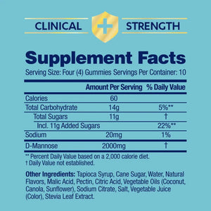 AZO D Mannose Urinary Tract Health Gummies, 40 Count, Clinical Strength 2000mg, Helps Cleanse, Flush & Protect, No.1 Pharmacist Recommended Brand, Vegan Tangy Citrus Blast Flavor, Non-GMO, Gluten Free AZOBuy Supplements Australia