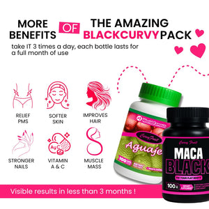 Maximum Booty Growth – Aguaje + Black Maca Pills for Women – Glute Volume Enhancer - Black Curvy Pack Curvy FruitBuy Supplements Australia