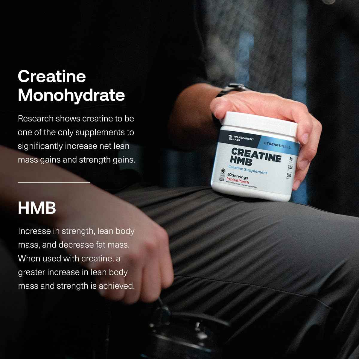 Transparent Labs Grass-Fed Whey Protein Isolate (30 Servings, Milk Chocolate) & Creatine HMB (30 Servings, Tropical Punch)