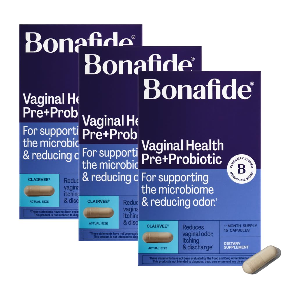 Bonafide Clairvee Vaginal Probiotic for Relief from Odor, Itching, & Discharge. - 1-Month Supply (15 Capsules)