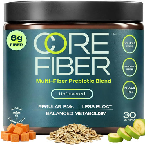 Prebiotic Fiber Supplement for Women & Men – 6g Prebiotic Fiber Powder – Daily Blend for Gut Health, Bloating, Regular Digestion & Energy – Soluble & Insoluble, Sugar Free, Unflavored, 30 Servings
