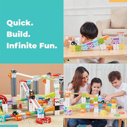 QBI Magnetic Blocks Ages 3+, Wheel Loader Construction Toy Set, 21 PCS