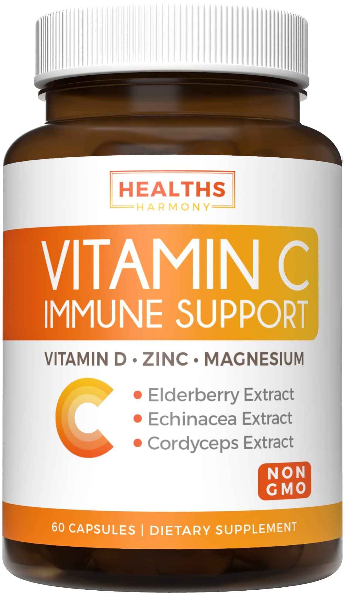 Super Greens & Vitamin C (1-Month Supply) Greens & C Synergy Bundle of Organic Super Greens Powder - Complete Superfood (60 Capsules) & & Vitamin C Immune Support (60 Vegetarian Caps)(Non-GMO)