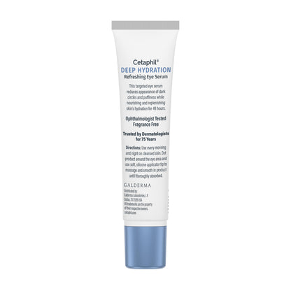 CETAPHIL Deep Hydration Refreshing Eye Serum (0.5 fl oz) - 48-Hour Hydrating Under Eye Cream with Hyaluronic Acid & Vitamin E
