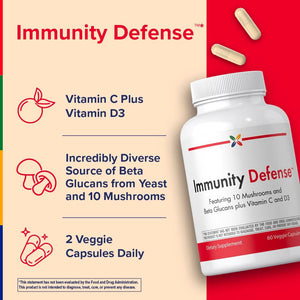 Stop Aging Now - Immune Support - with Vitamin C, Vitamin D3 and Mushroom Complex - 60 Vegetarian Capsules Stop Aging NowBuy Supplements Australia