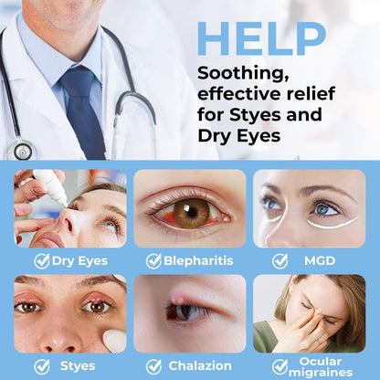 Aroma Season Heated Eye Mask – Warm Flaxseed Eye Compress for Dry Eyes, MGD & Blepharitis Relief (Blue)