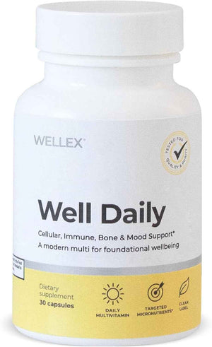 Wellex Well Daily - Modern Multivitamin - Bioavailable Nutrients for Immune, Cellular & Bone Health Support