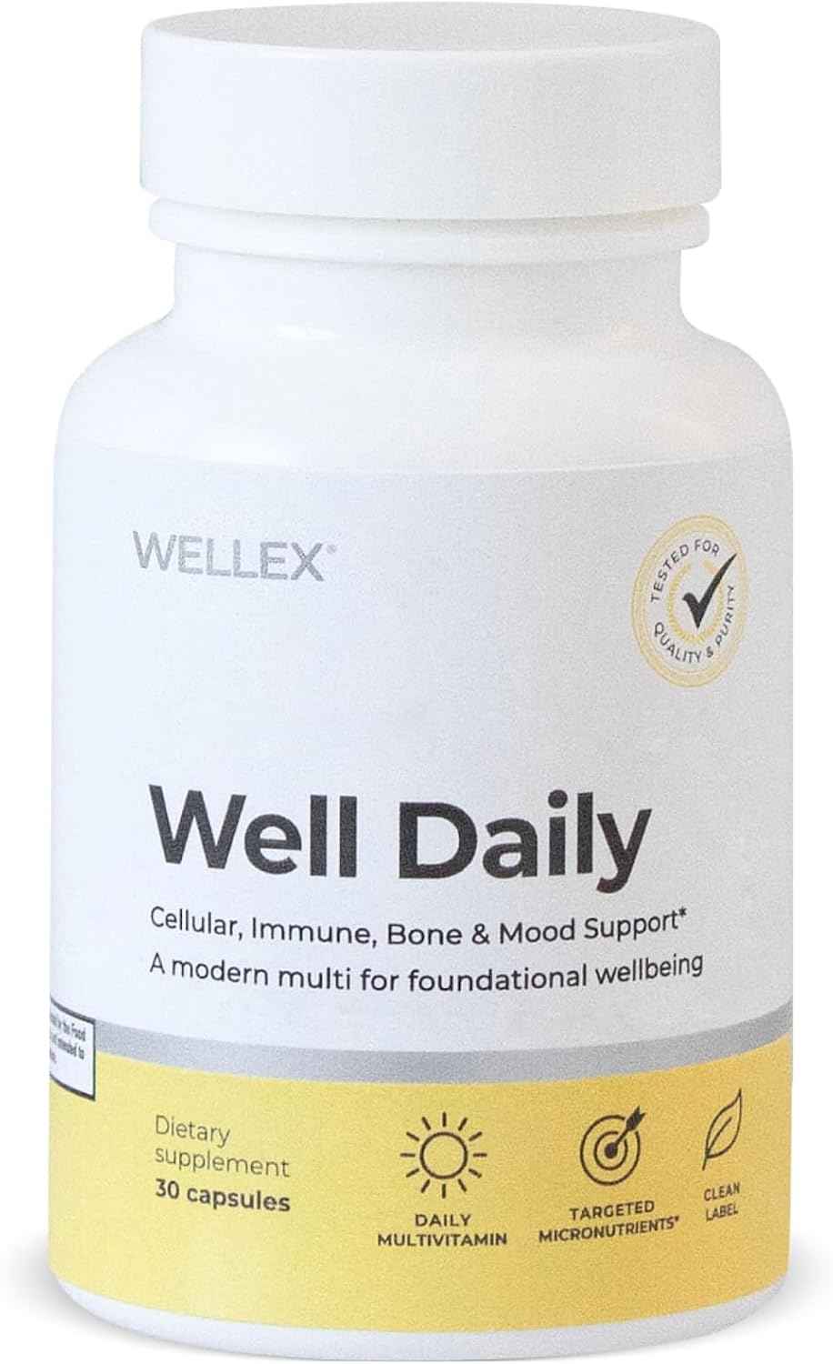 Wellex Well Daily - Modern Multivitamin - Bioavailable Nutrients for Immune, Cellular & Bone Health Support