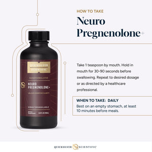 Quicksilver Scientific Neuro Pregnenolone+ - Brain Support Supplement for Neurological Health - Neuroactive Ingredients - Rapid Absorption - Vegan, Sugar-Free & Gluten-Free - 3.38 fl oz (20 Servings) Quicksilver ScientificBuy Supplements Australia