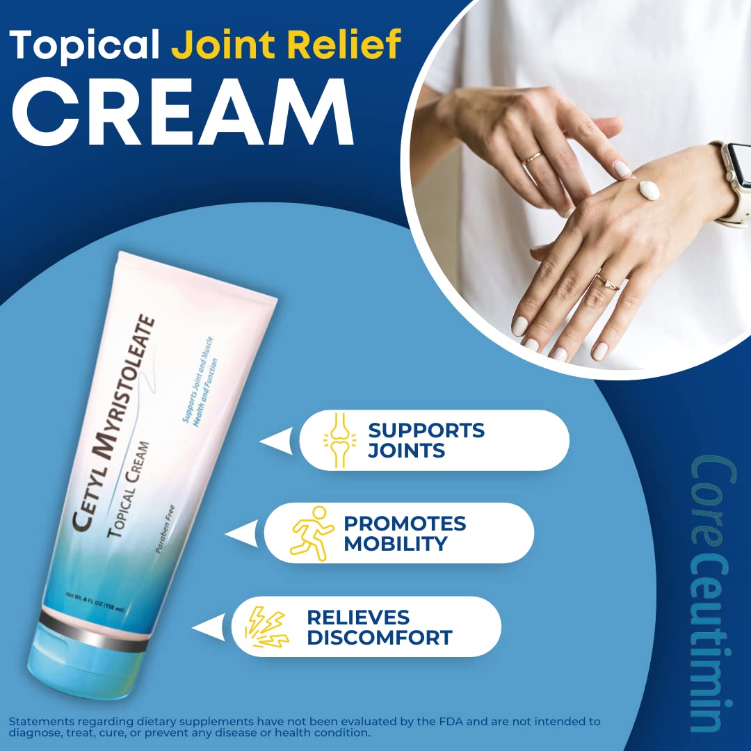 CoreCeutimin Cetyl Myristoleate Omega 5 Topical Cream, 4 oz