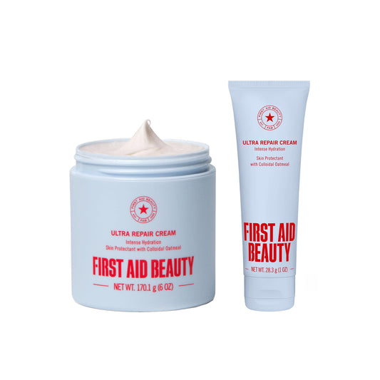 First Aid Beauty Ultra Repair Cream, Intense Hydration Face & Body Moisturizer with Colloidal Oatmeal, Helps Relieve Eczema, Dry Skin Barrier Repair, Fragrance Free