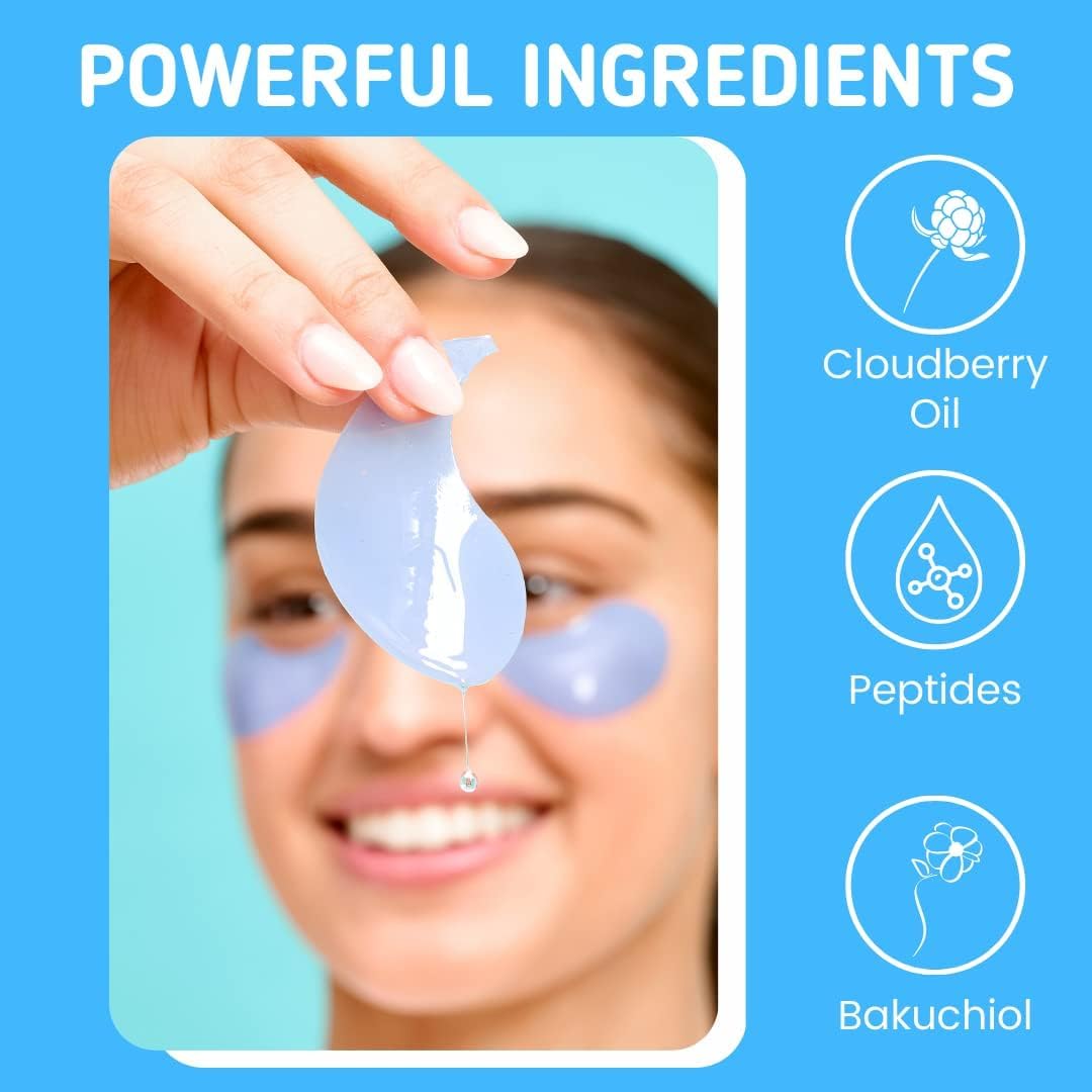 Patchology Iced Cooling Under Eye Mask Patches – Peptides, Cloudberry Oil & Bakuchiol – Firming Hydrating Eye Gels for Fine Lines, Puffiness & Dark Circles – 5 Pairs
