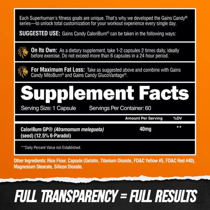ALPHA LION Gains Candy, Supplement Pills that Support Weight Loss, Appetite Suppressant, Keto-Diet Friendly, Decrease Body Fat, Upgrade Energy & Workout Performance, 60 Capsules (MitoBurn)