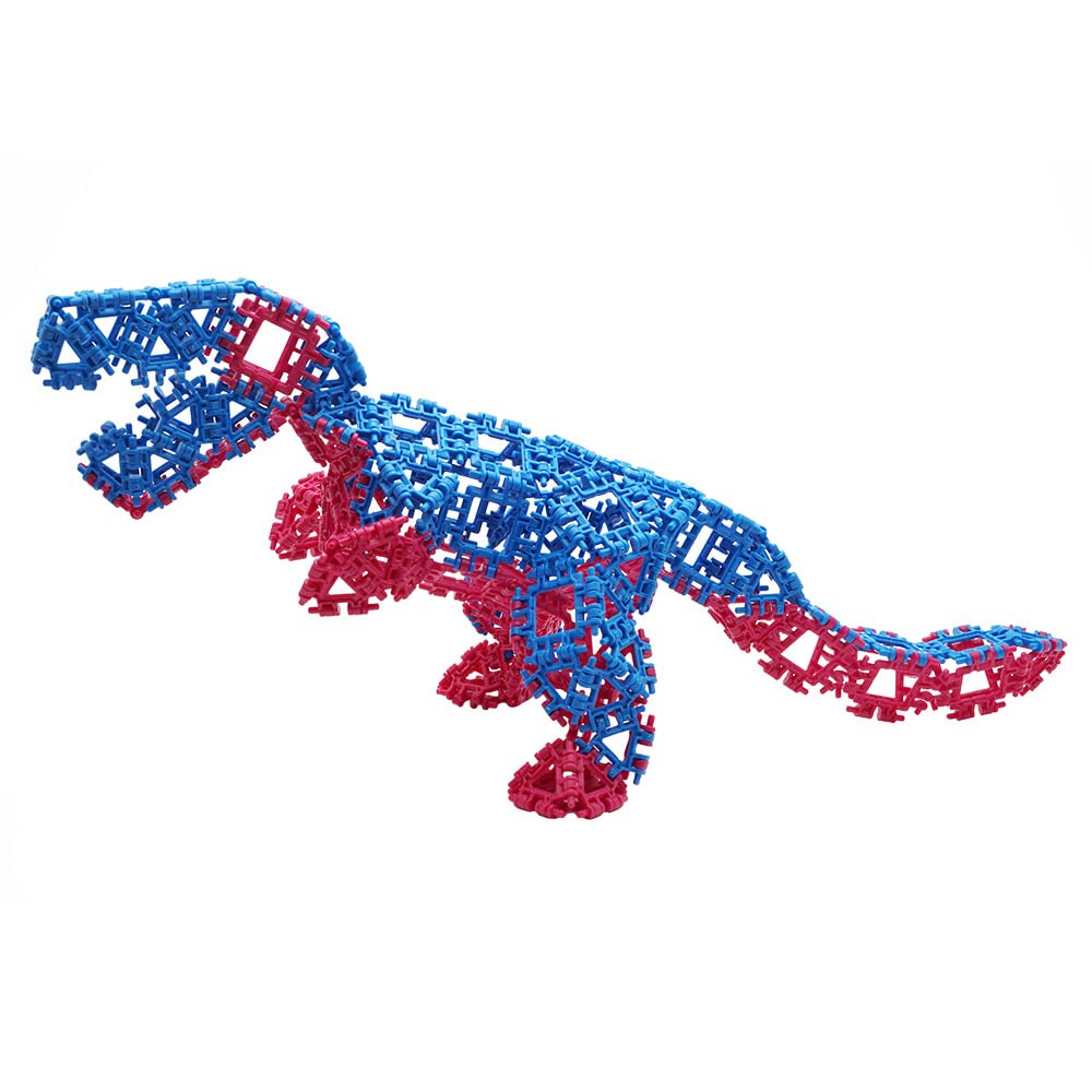 Incredibly Interconnectable Toys That Hinge Toy 150 Piece Blue + Green Set, Dinosaur + More STEM Construction Toy Building Set