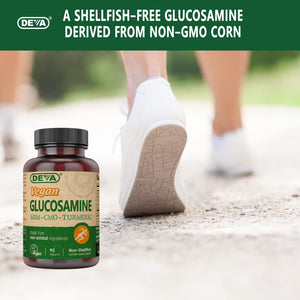 Deva Vegan Glucosamine-MSM-CMO & Turmeric Supplement - Gluten Free Plant Based Nutritional Supplement - 90 Tablets, 1-Pack DEVABuy Supplements Australia