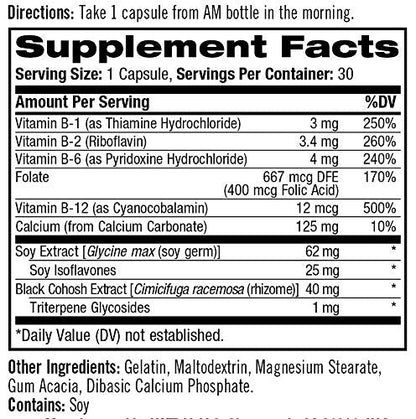 Natrol Complete Balance A.M./P.M. Capsules for Menopause Relief, Helps Relieve Hot Flashes and Night Sweats