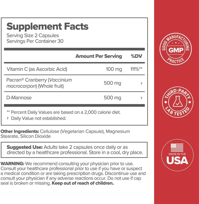 URO Urinary Tract Health Supplement with Pacran Cranberry - 30-Day Supply