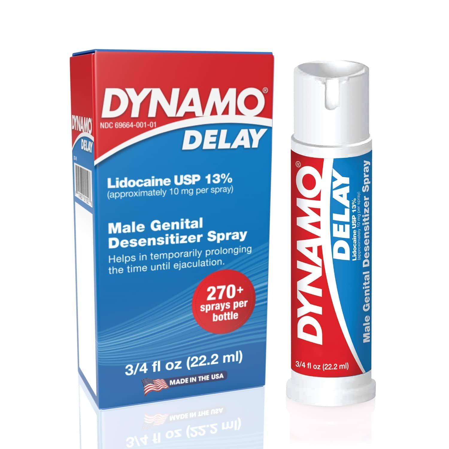 Dynamo Delay Desensitizing Spray for Men, Vibrating Cock Ring Combo, 1ct