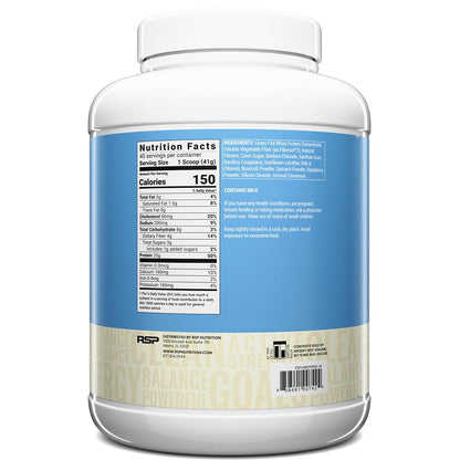 TrueFit Grass-Fed Whey Protein Powder + Fiber & Probiotics, Vanilla Shake - 25g Gut Healthy Protein with Fiber, Probiotics & Non-GMO Superfoods for Complete Meal Replacement Shake with Nothing Fake