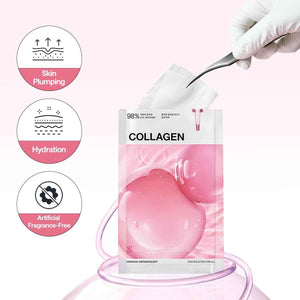 MEDIHEAL Essential Face Mask [Skin Firming] 10 pcs. for Plumping Hydration, Glass Skin & Skin Nourishment - Travel Essentials, Korean Beauty Sheet Mask