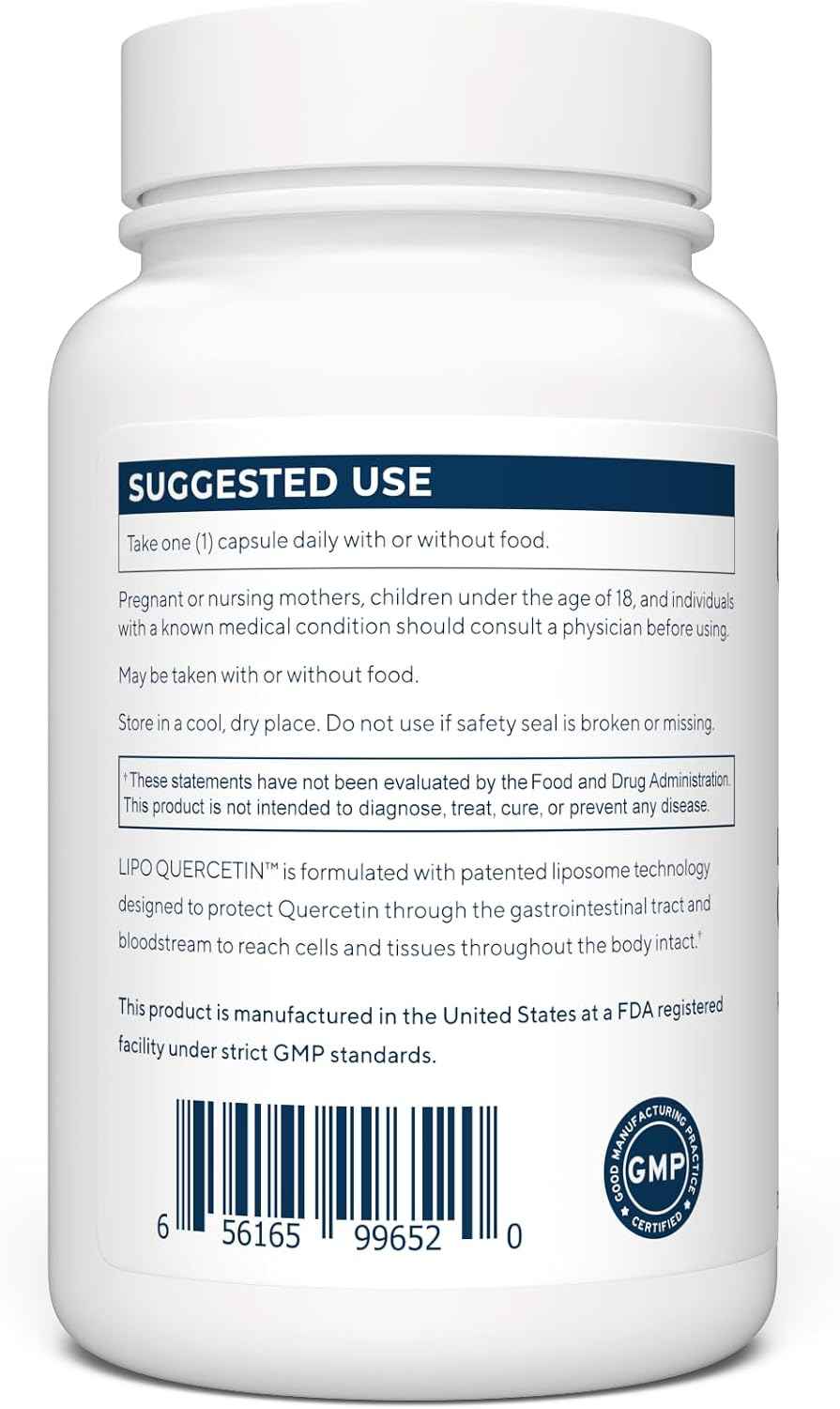 Renue By Science Quercetin - High Strength Liposomal Quercetin Supplements - 90 Quercitin Capsules - 150mg Quercetin per Serving - Non-GMO - Made in the USA & Third-Party Tested