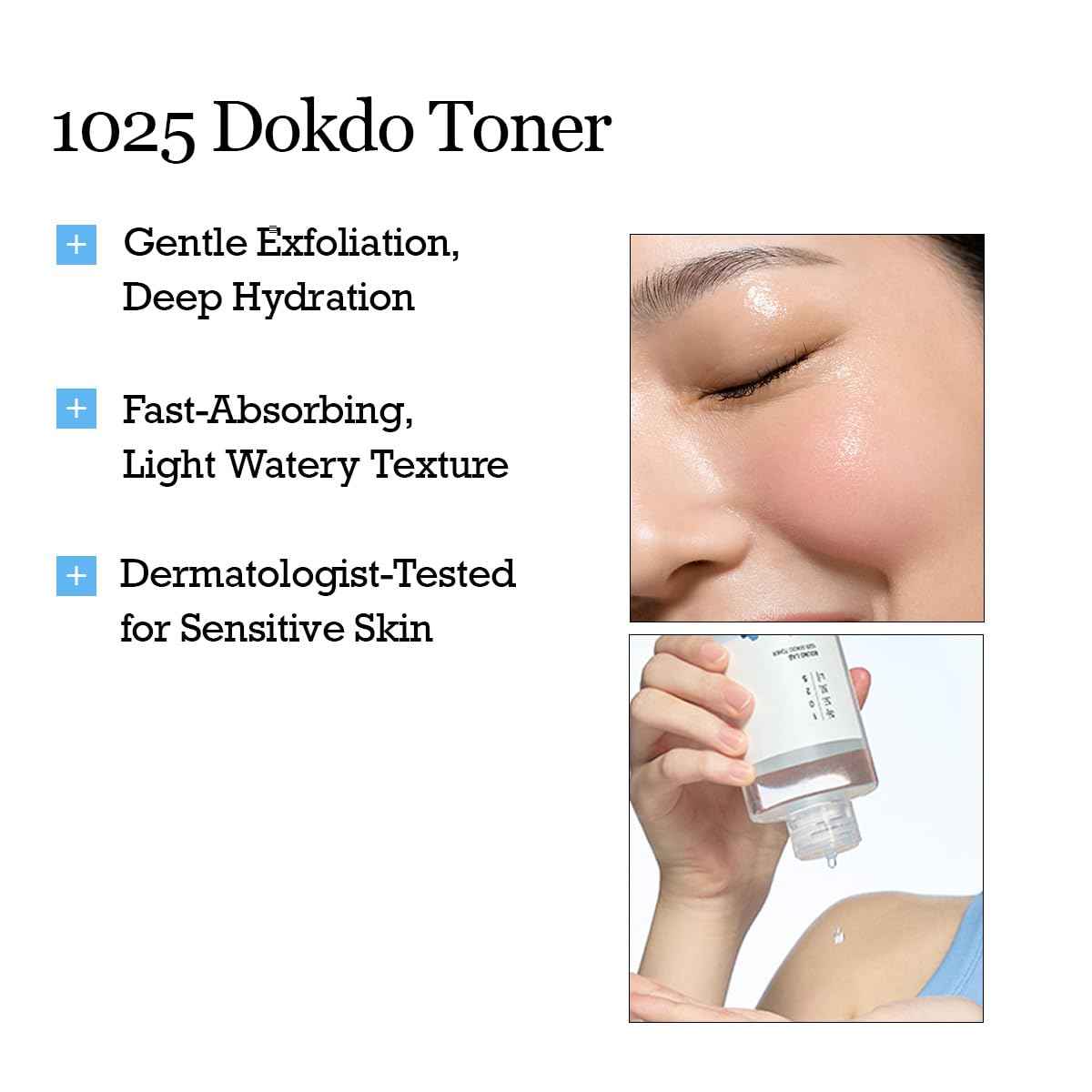 ROUND LAB 1025 Dokdo Toner 6.76 Fl Oz, Oil Control and Reduces Excess Sebum, Gentle Exfoliating Facial Toner, Deep Sea Water for Moisturization