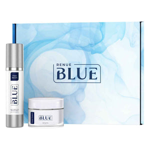 Renue Blue Skin Rejuvenation Protocol - Liposomal Face Serum & Methylene Blue Face Cream Anti-Aging Skincare Set