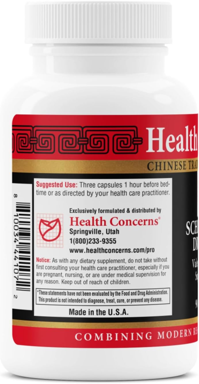 Health Concerns Schisandra Dreams - Sleep Support & Calm Aid Supplement - Valerian & Schisandra Herbal Blend - Restful Sleep, Relaxation, Palpitations, Nighttime Cough - 90 Capsules
