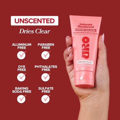 URO Intimate Deodorant - Aluminum Free, Odor & Chafing Control - 3 Oz