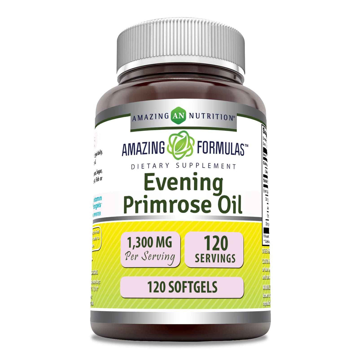 Amazing Formulas Evening Primrose Oil 1300mg, 10% GLA, Softgels Supplement - Hexane Free Cold Pressed Oil - Non-GMO - Gluten Free (250 Count)