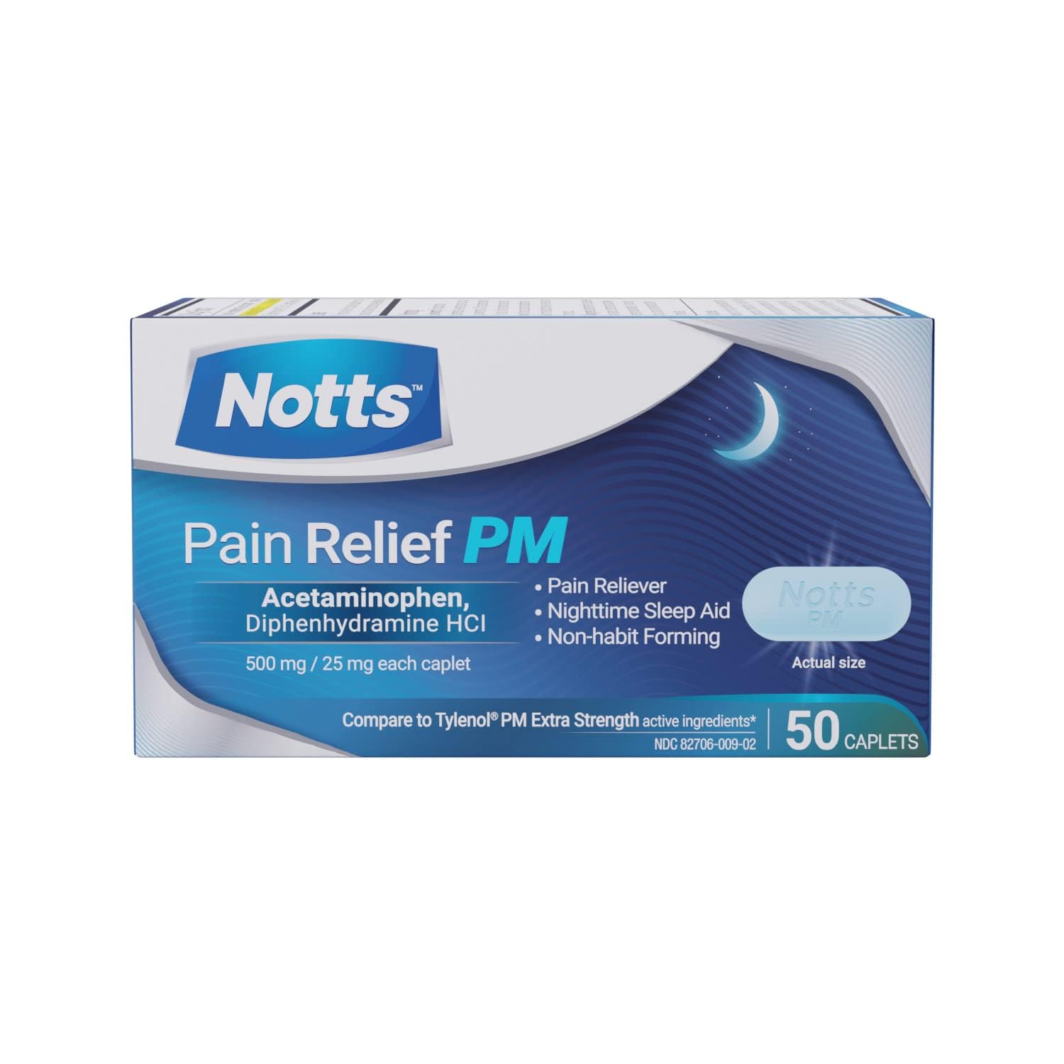 NOTTS Acetaminophen Caplets 50 Count and AXIV VroZzz Melatonin Gummies 10 mg, 60 Count