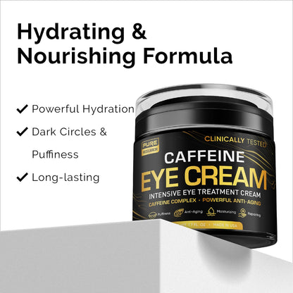 Caffeine Anti-Aging Eye Cream (1.7oz) – Advanced Treatment for Dark Circles, Eye Bags & Puffiness | Instant Face & Eye Lift for Men & Women