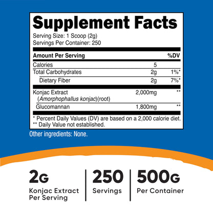 Nutricost Glucomannan Powder 500G (3 Bottles)