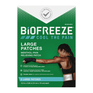 Biofreeze Menthol Pain Relieving Patches (5 Patches Per Box) Up To 8 Hours Of Pain Relief From Sore Muscles, Arthritis, Backaches, Spains, Bruises, Strains And Joint Pain (Package May Vary) BiofreezeBuy Supplements Australia