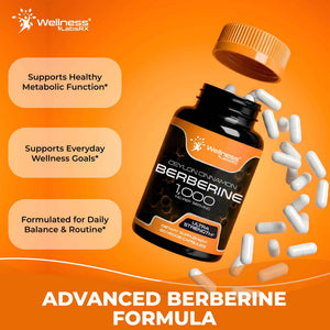 WELLNESS LABSRX Berberine 1,000mg - Third-Party Tested Berberine Supplement HCL with Ceylon Cinnamon, Black Pepper Extract and Apple Cider Vinegar, Heart Support Capsules - 240 Capsules - Pack of 2