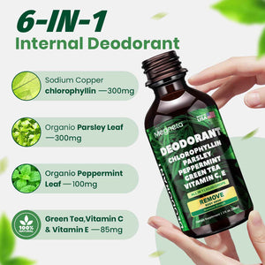 Chlorophyll Liquid Drops – Body Deodorizing Supplement for Women & Men – Detox, Energy & Skin Health Support– Vegan, Non-GMO, 2 Fl Oz